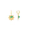 Earrings - LUXENTER - Silmu - 18 Ct Yellow Gold Finish - Turquoise - Hypoallergenic Steel
