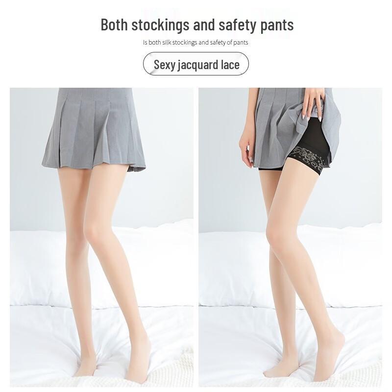 LANGSHA Women's 2-in-1 Lace Anti-Snag Safety Pantyhose