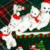 Nordic Style Hanging Decor Resin Polar Bear Ornament, White Figurine with Hat And Scarf for Seasonal Home Interior Accents Christmas Holiday
