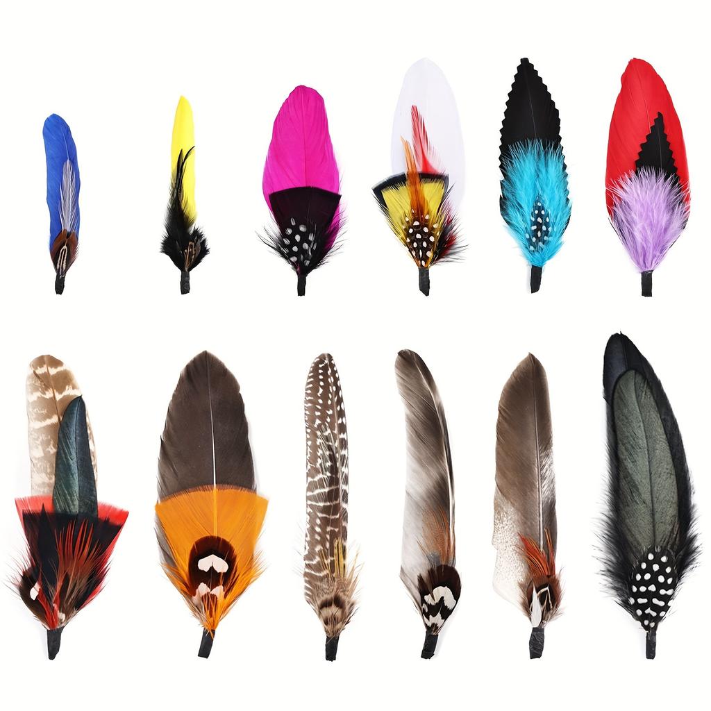 10-12 Pcs Natural Peacock Feathers Colorful Real Feathers for Fedora Cowboy Party Hats DIY Crafts