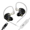 KZ ZS12 Pro Kz Earphones 1DD+5BA Hybrid Wired Gaming with Mic Type-C USB-C Black