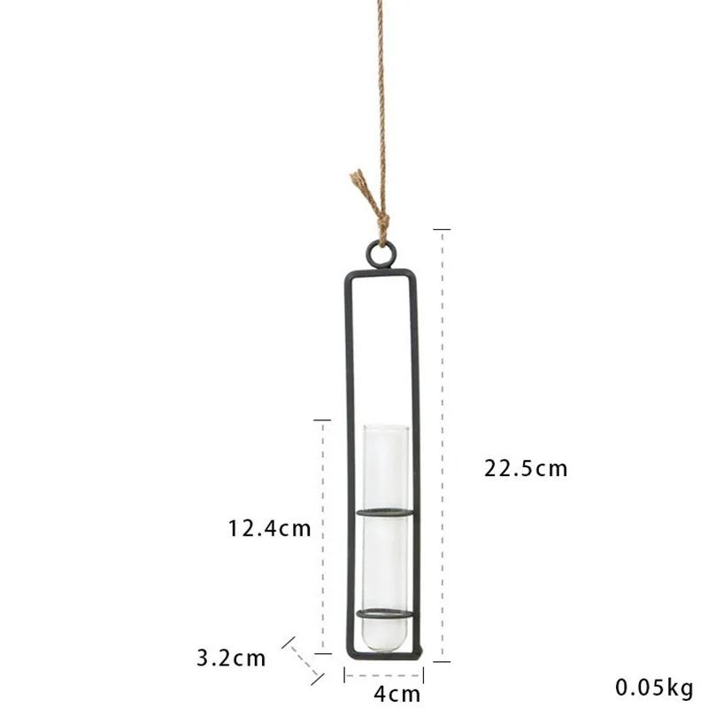 

1/3PCS Creative Glass Vase Hemp Rope For Living Room Bedroom Wall Hanging Hydroponic Green Dill Plant Container Decoration