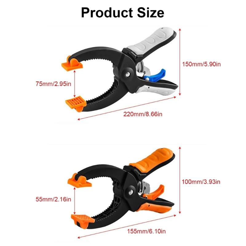 Spring Clamps Heavy Duty 6/8inch Large Plastic Clamps for Crafts Jaw Opening for Gluing Clamping Securing Woodworking