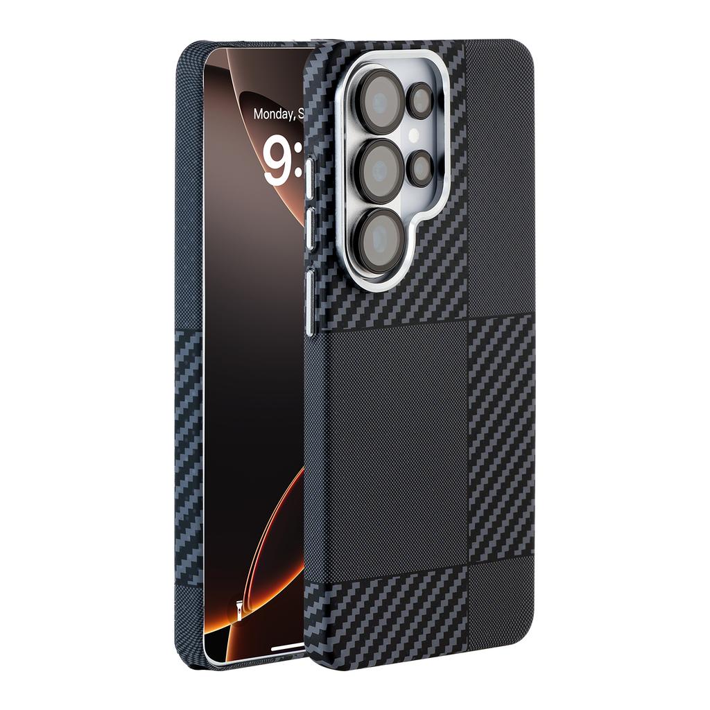 Luxury Carbon Fiber Armor Magnetic For Magsafe Case for Samsung Galaxy S26 S25 S24 Ultra Wireless Charging Shockproof Hard Cover