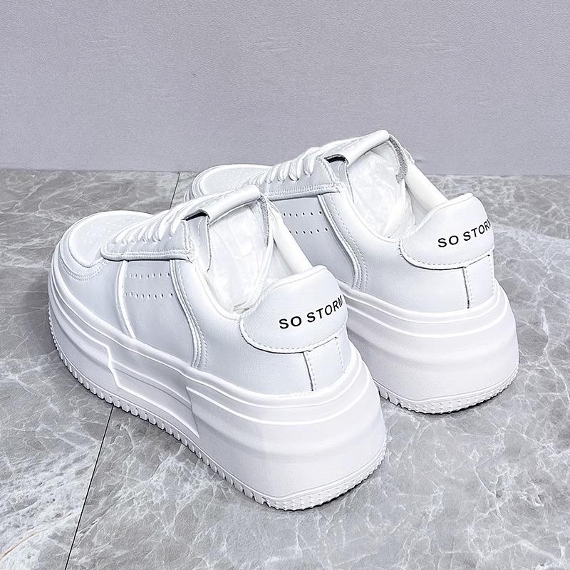 Popular little white shoes women's spring 2025 new women's shoes versatile casual board shoes niche heightening platform single shoes