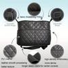 1 piece of quilted leather car seat back storage bag, large capacity with 3 pockets, waterproof, rectangular design