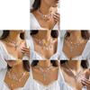 Strawberry Necklace Imitation Pearl Choker Bohemia Layer Crystal Clavicle Chain Delicate Sweet Necklace for Women Girl