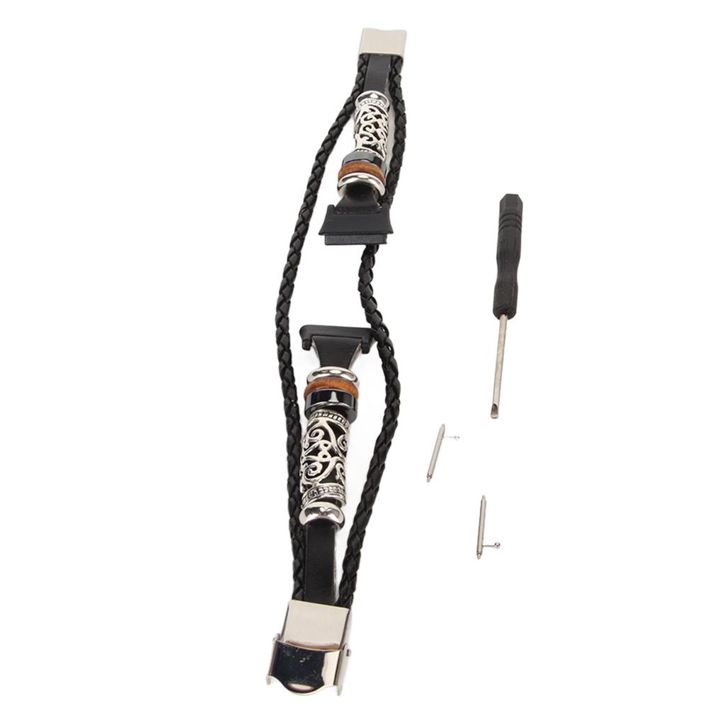 Smartwatch Strap Retro Stylish Comfortable Leather Sturdy Stainless Steel Buckle Replacement Bracelet for Band 7