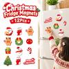 12Pcs Christmas Tree Magnetic Stickers Santa Claus Refrigerator Magnets  Holiday Gifts