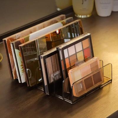 1pc Eyeshadow Palette Storage Tray, Makeup Blush Powder Organizer Shelf, Desktop Multi-Grid Cosmetic Display Box,