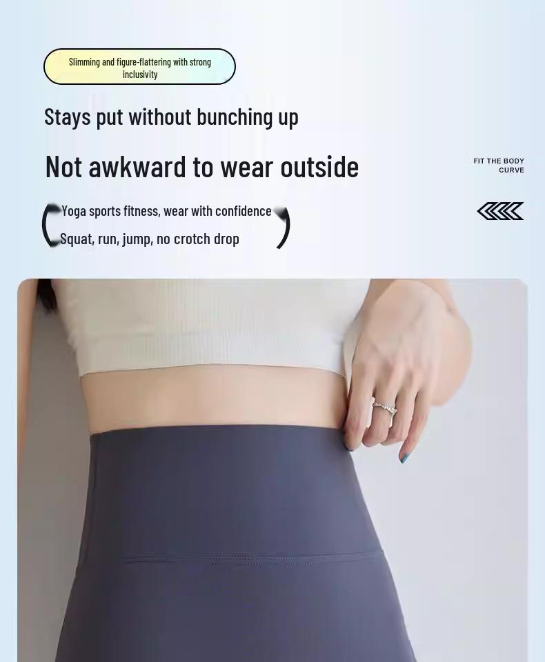 Nahtlose Sharkskin Bauchkontrollierende High-Waist Sicherheitsshorts für Damen - Nicht rollend, Anti-Exposure, Dünne Sommer-Dreiviertelhosen
