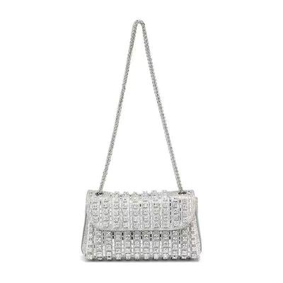 Sac de soirée en diamants fait main Sac à main pour femmes Sac bandoulière Pochette à strass scintillants pour dames Petits sacs à bandoulière carrés