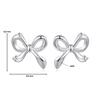 Silver minimalist bow stud earrings 925 silver