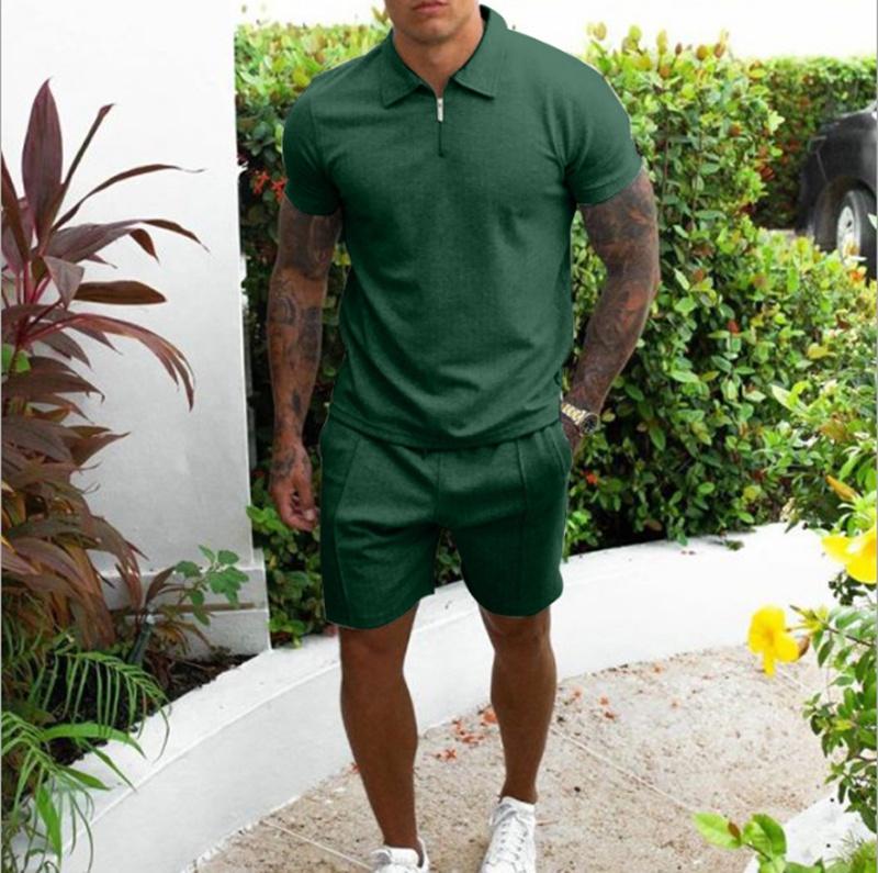 Sports Suit Men's Summer Fitness Short-sleeved T-shirt + Shorts Running Loose Casual Sportswear Large Size S-3XL