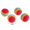 12pcs Kitten Colored Rainbow Toy Balls Lovely Teasing Toy Soft Light and Non-toxic Super Cute Beautiful with Feather for Cats