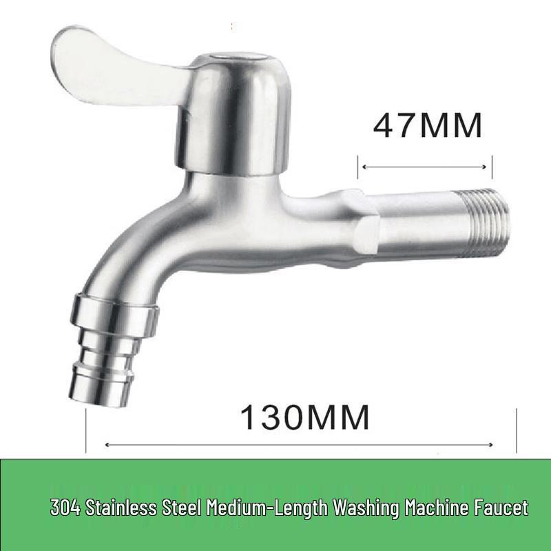 304 Stainless Steel Elongated Washing Machine Faucet