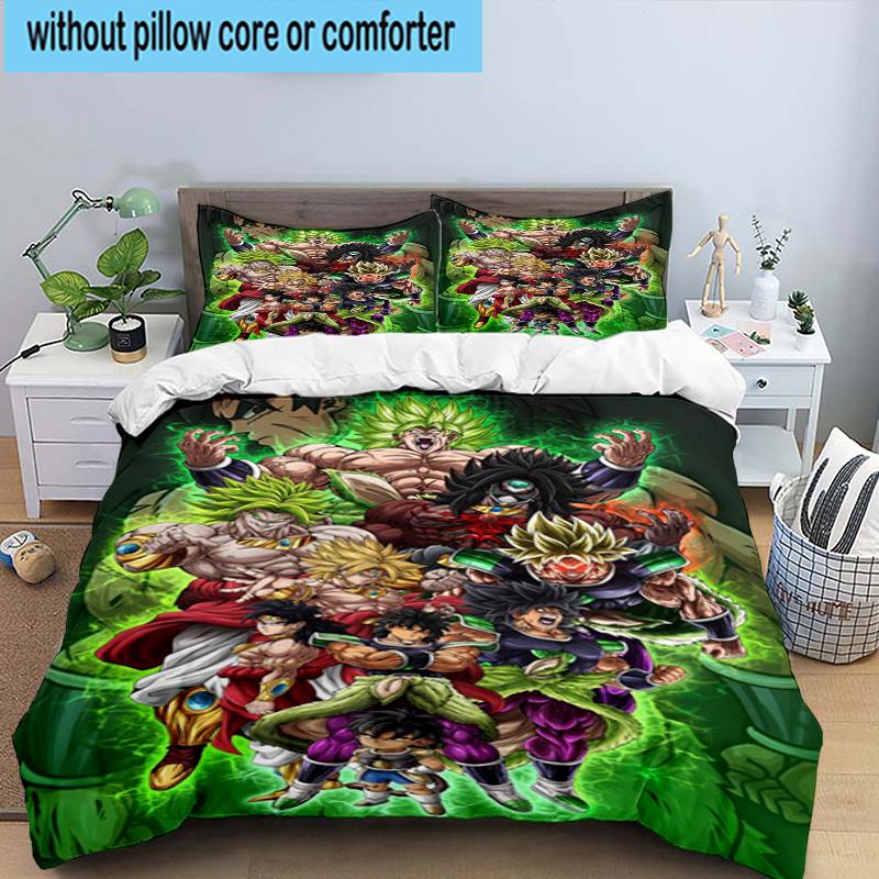 3PCS Goku Anime 3pcs Bedding,Including 3PCS Duvet Cover And 2pcs Pillowcases Perfect for Christmas,Ideal for Bedroom, Dormitory