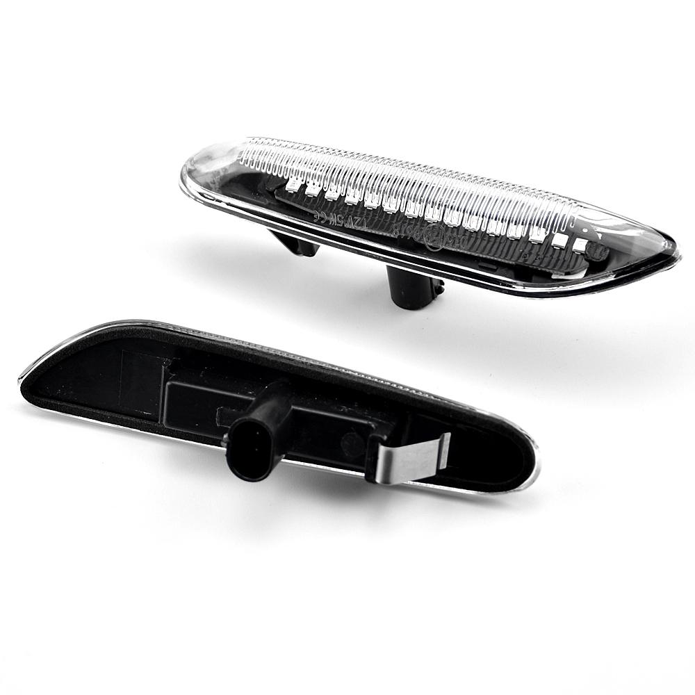 Dynamic Flowing Sequential LED Side Marker Light Lamp Clear for BMW E46 E60 E61 E81 E82 E83 E84 E87 E90 E91 E92 E93
