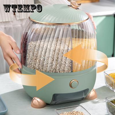 Dispensador de cereales giratorio Dispensador de cereales giratorio Contenedor de arroz Contenedor de almacenamiento de gran capacidad Cubo de arroz