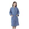 Xusheng Pure Cotton Pineapple Grid Long Bathrobe for Couples - Absorbent Yukata Sleepwear