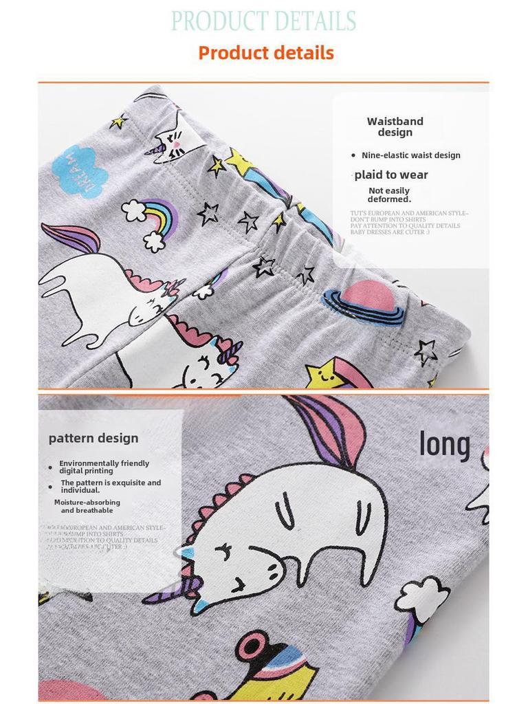 Podzimní dívčí legíny 2023 - Dětské kalhoty velikosti S a M na jaro a podzim