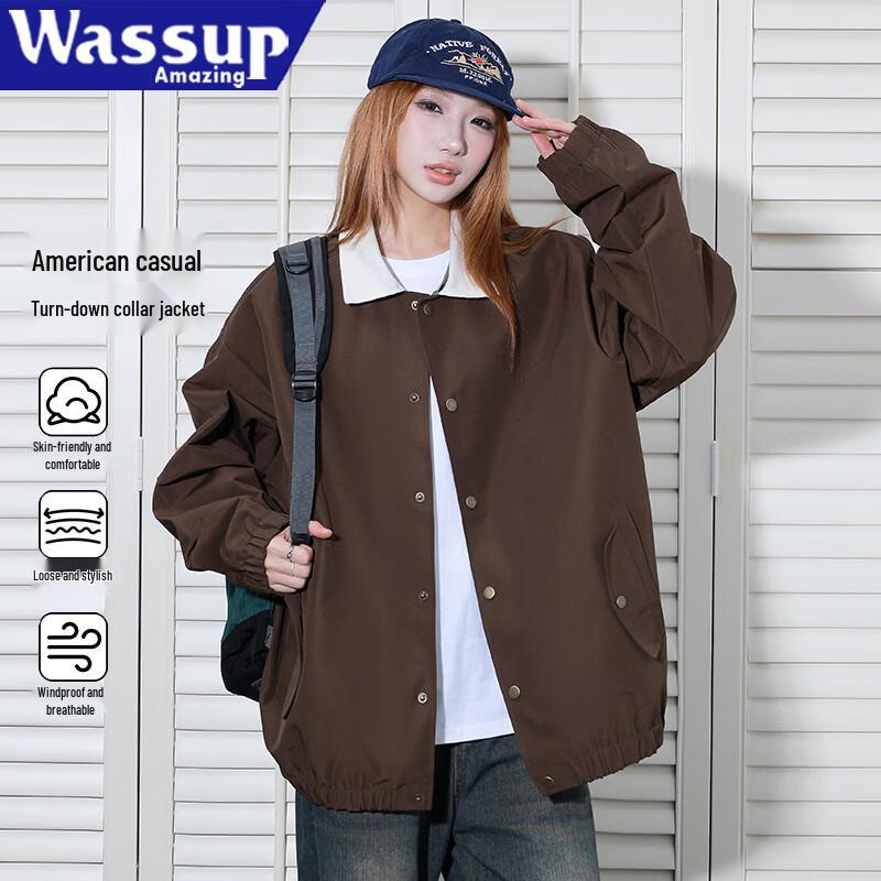 WASSUP AMAZING American Style Loose Utility Jacket
