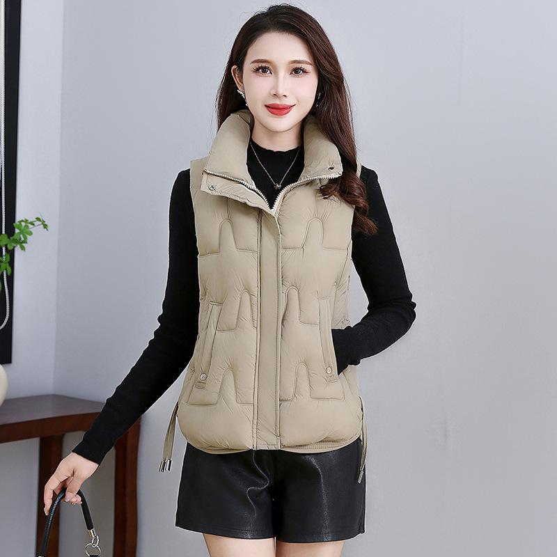 Winter New Short Thickened Vest Women Wear Versatile Stand-up Collar Vest Casual Warm Vest
