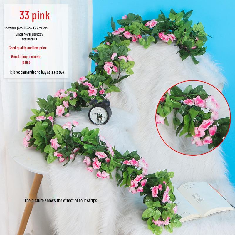Artificial Rose Vine Hanging Basket and Arch Decoration