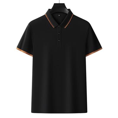 Polo tričko s krátkým rukávem, pánské prodyšné tričko z čisté bavlny, business casual top s límečkem