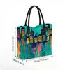  Watercolor Cityscape Tote Bag Casual Large Capacity Daily Shoulder Handbag
