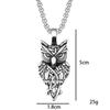 Iron Man Retro Viking Owl Stainless Steel Necklace Pendant for Men and Women