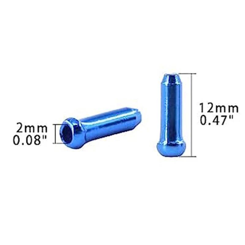 100 Stück Mountainbike Variable Speed Drahtkern Aluminium Endkappe Fahrrad Zubehör Aluminiumlegierung Farbige Bremskabel-Kernkappe
