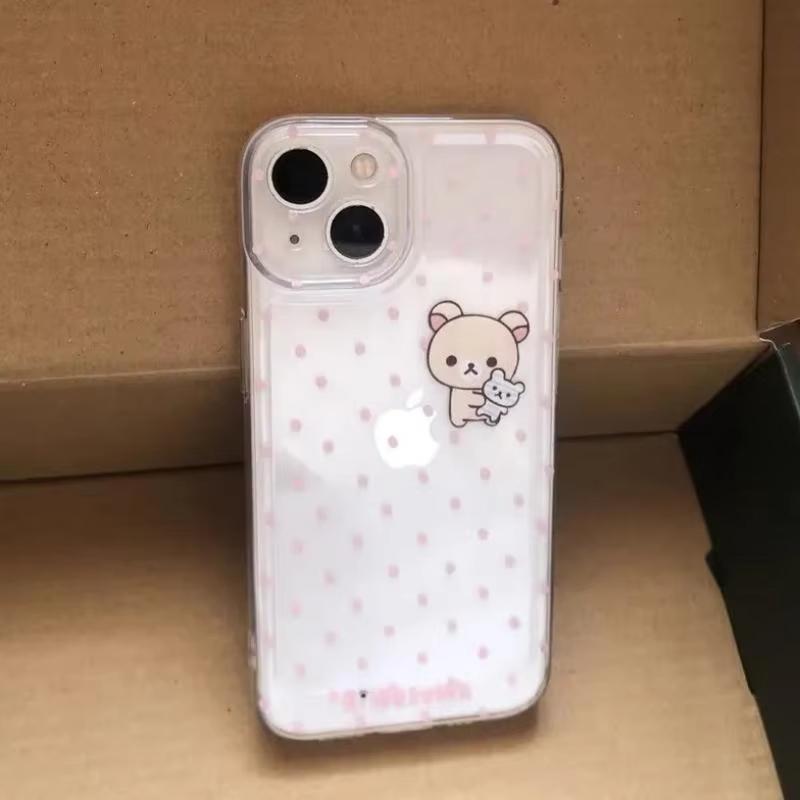 Custodia per Telefono Cartoon Carina Facile Orso Pois Rosa per Samsung Galaxy A55 A35 A25 A15 5G A24 A23 A22 A32 A52 A71 A72 A51 4G Cover