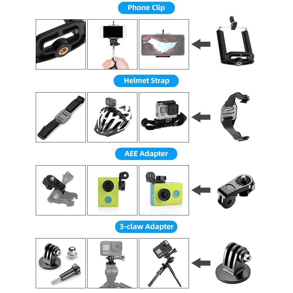 84-in-1 Action Camera Accessories Kit Sports Camera Accessories Set with Carrying Case Replacement