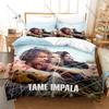 T-Tame Impala Duvet Cover + 2 Pillowcases Soft Gradient Cosmic Line Art Print Soft Quilt Cover Set Australian Legend Rock Band