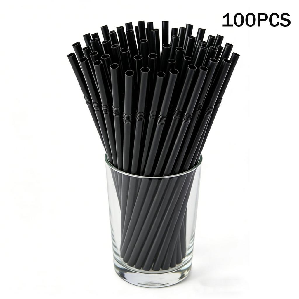 100Pcs Drinking Straws Colored Flexible Plastic Drinking Straws Disposable Straw 10'' Inches Tall Assorted Colors
