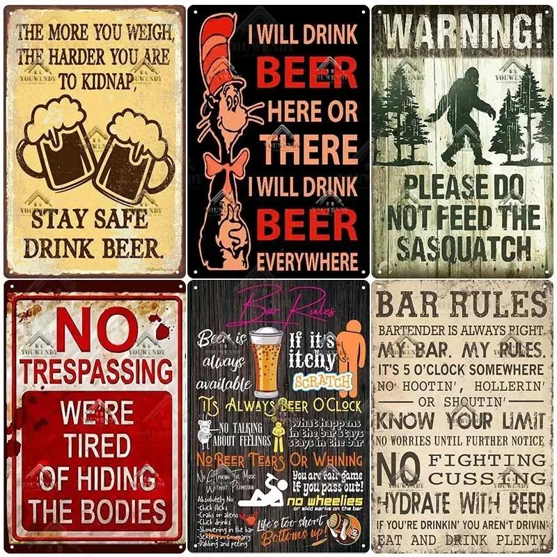 Retro Funny Bar Metal Sign Vintage Plaque Perfect for Pub Club Man Cave Kitchen and Wall Decor