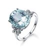 Stylish Aquamarine Topaz Butterfly Ring Plated With Zircon Ring For Women'S Hand