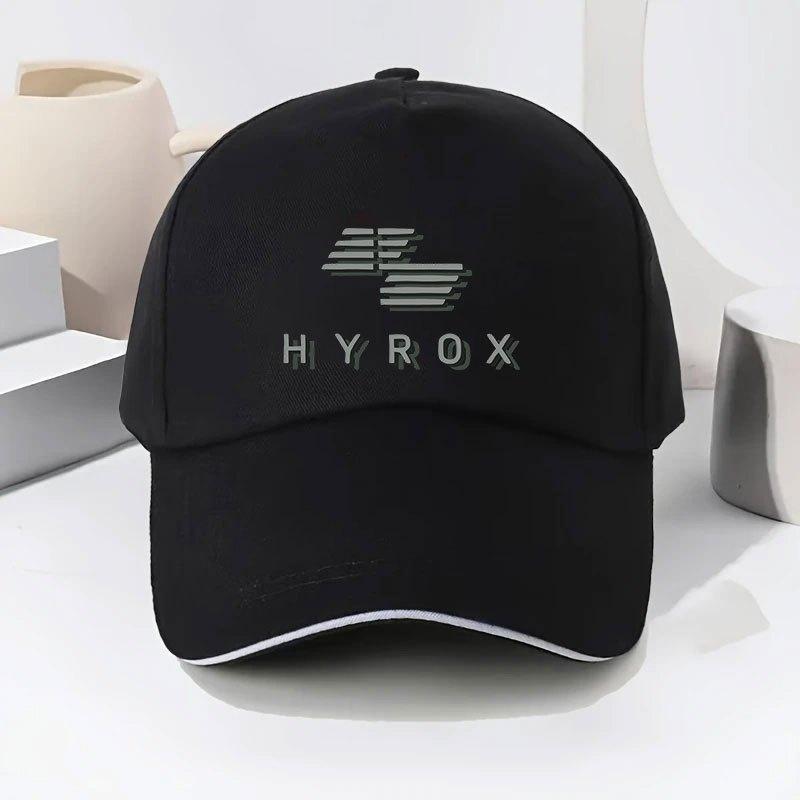 Womens HYROX Printed Breathable Adjustable Baseball Cap Lightweight Sport Design with White Piping and HYROX Logo Polyester