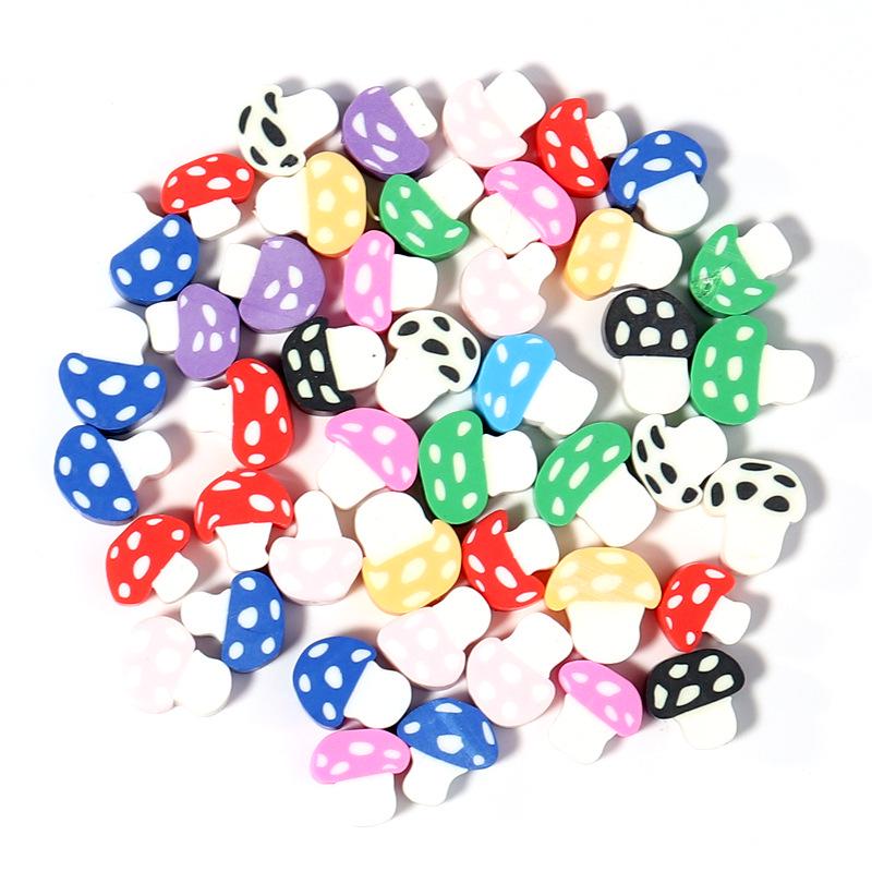50 pcs Polymer Clay Animal & Fruit Style Mixed Color Flat Round Beads for DIY Bracelet Jewelry