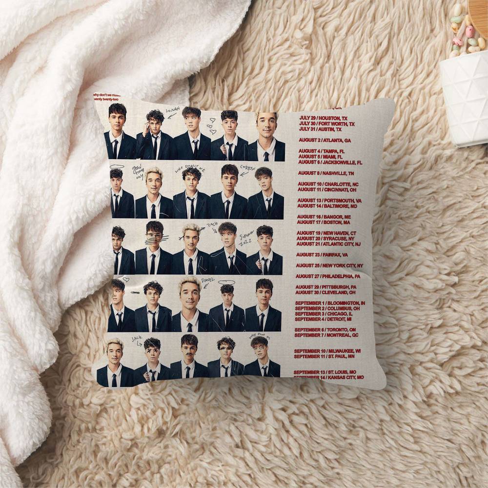 American Pop Boy Band Why Dont We Personalized Pillow Cover Kids Bedroom Wild Party Decor Pillowcase Kid Birthday Shower Gift