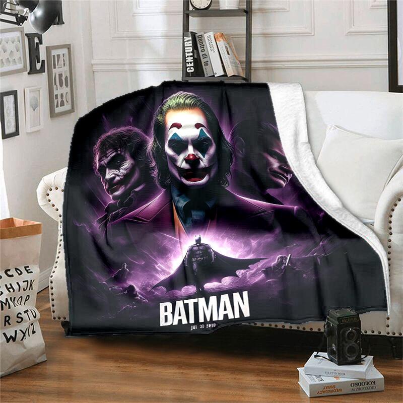 1 stuks Batman: De Joker Trilogie Cartoon Dekentje, Draagbaar Plaid voor Reizen & Kamperen, Gezellig Dekentje voor Alle Seizoenen, Ideaal Cadeau