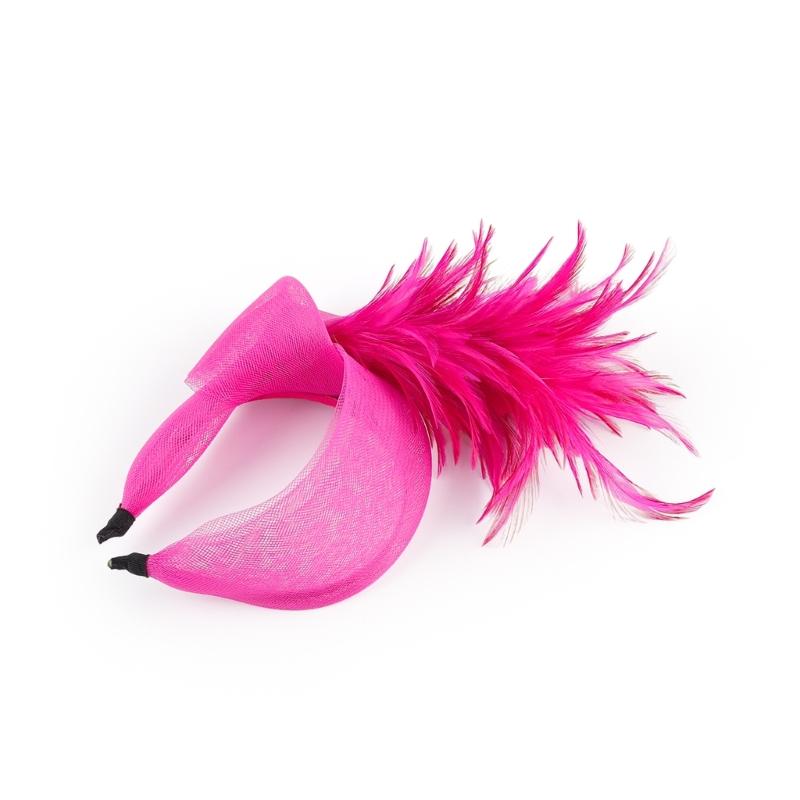 Elegant Feather Hairband with Tulle Bows Old Style Mesh Headband for Women Girls Wedding Party Photo Shoot Accessories