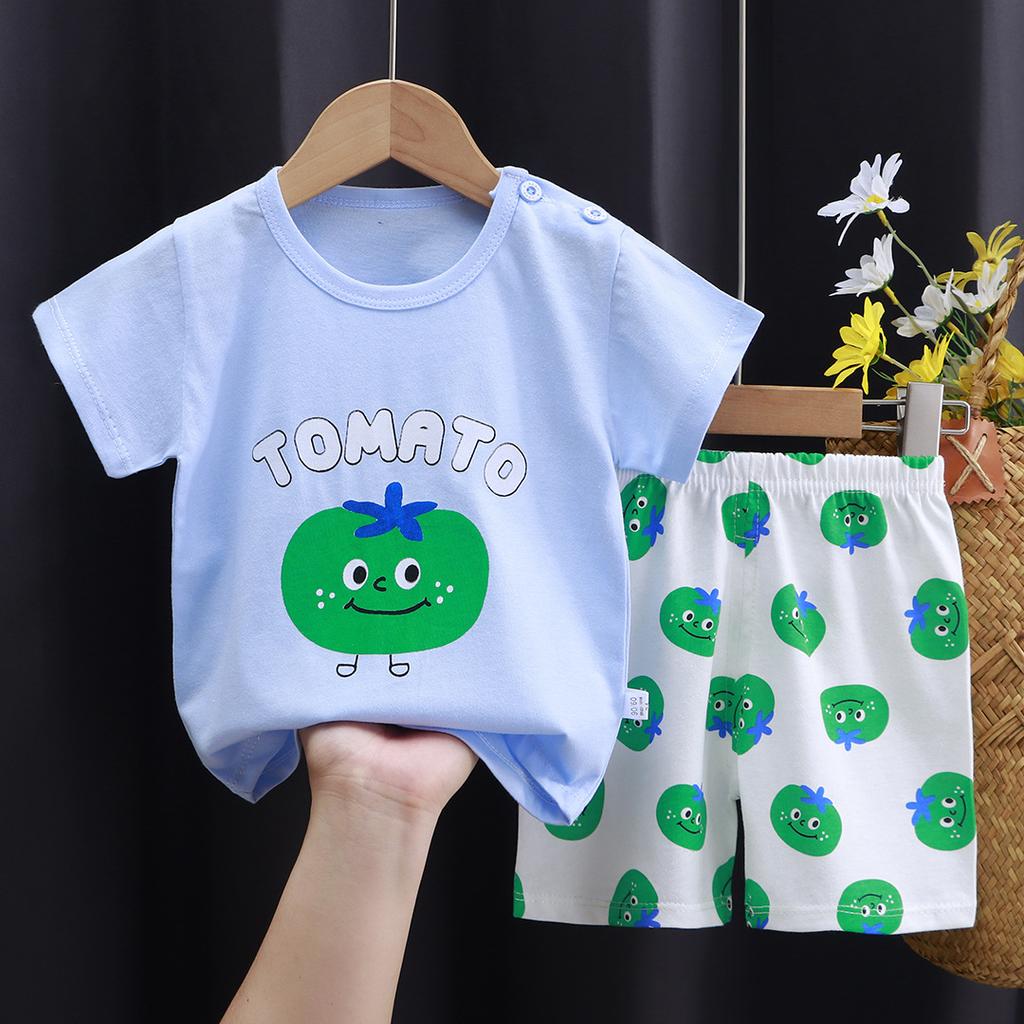 Children's Cotton T-shirt Set - Summer Boys' Casual Short-sleeved Shorts 2-piece Set