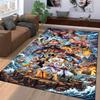 Anime Pirate Characters Carpet with Colorful Battle Scene Design Suitable for Use As an Anti-slip for Living Room Bedroom Sofas