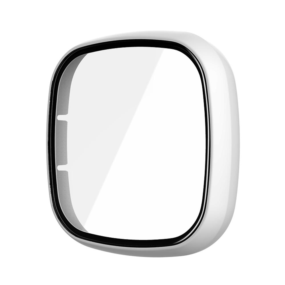 Glass+Case Full for Fitbit Versa 3 Protective Case Screen Protector Hard PC Matte Bumper Shell for Fitbit Sense All-Around Cover