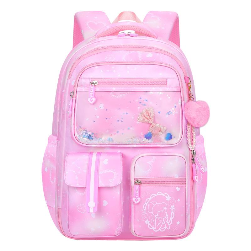Zaino scolastico, Livello di apertura porta frigorifero da 1 a 6, Zaino ultra-leggero per ragazze Riduzione del carico Protezione della colonna vertebrale Livello 1 Zaino scolastico leggero