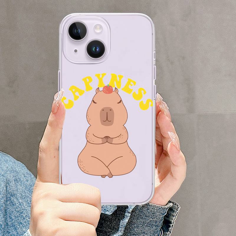 Roztomilé pouzdro na telefon Capybara pro iPhone Mini 11 12 13 14 15 XPlus Pro Max SE XR Transparent Shell