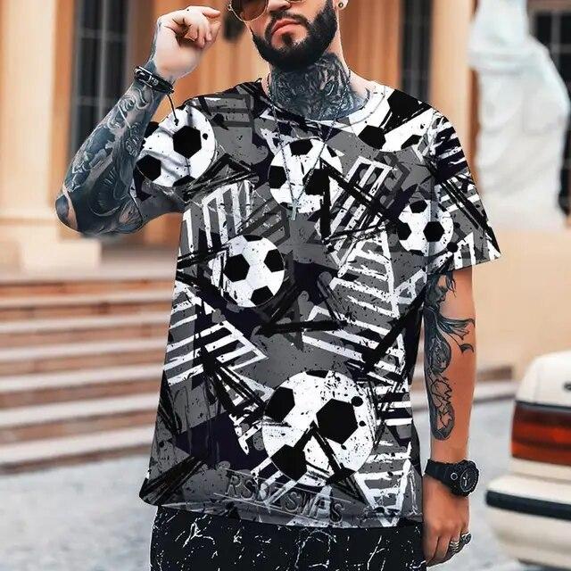 Letní pánské tričko Fotbalové mistrovství světa Cool 3D potisk Tričko s kulatým výstřihem Vysoce kvalitní S-6XL