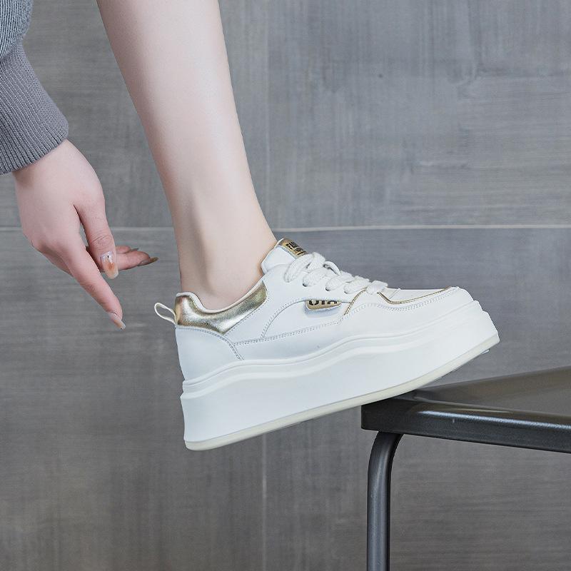 Muffin Shoes Platform Women's Spring and Autumn New Versatile Sports Small Casual Board Shoes Casual
